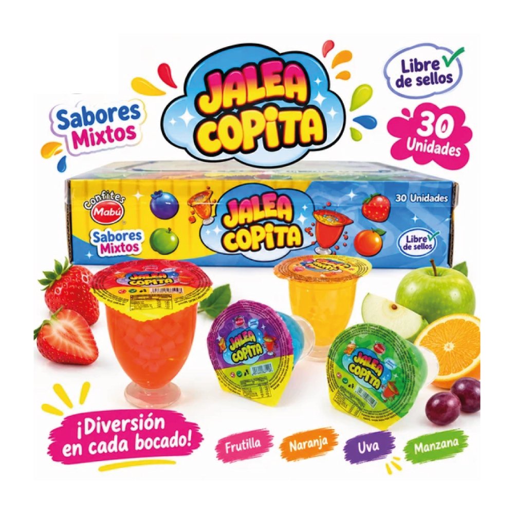 Jaleas Copita, Sabores mixtos, 30 u. por caja