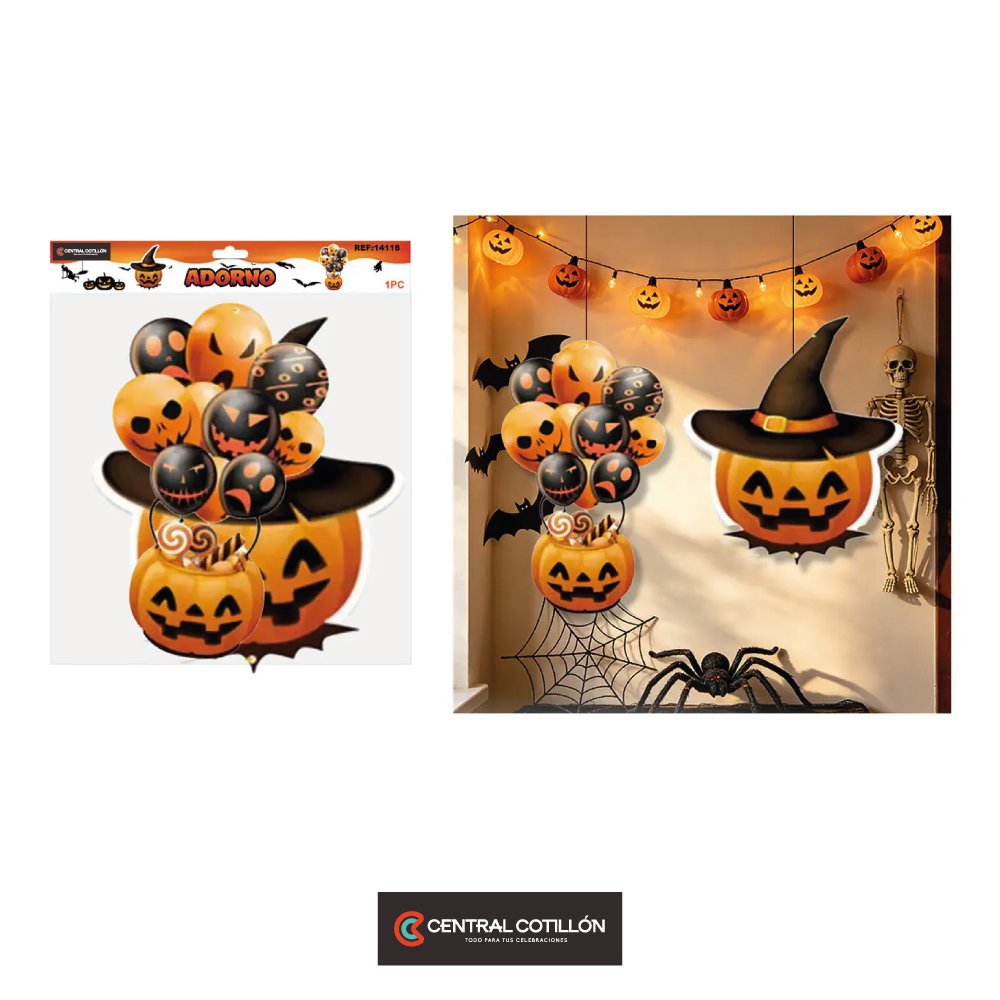 Adorno colgante Halloween calabaza, 1 pieza