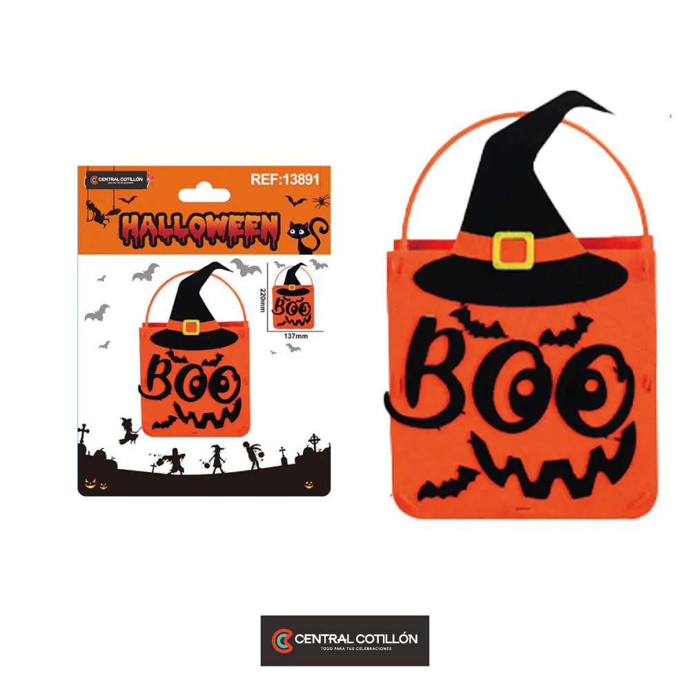 Bolsa para dulces Boo Halloween 19x25 cms