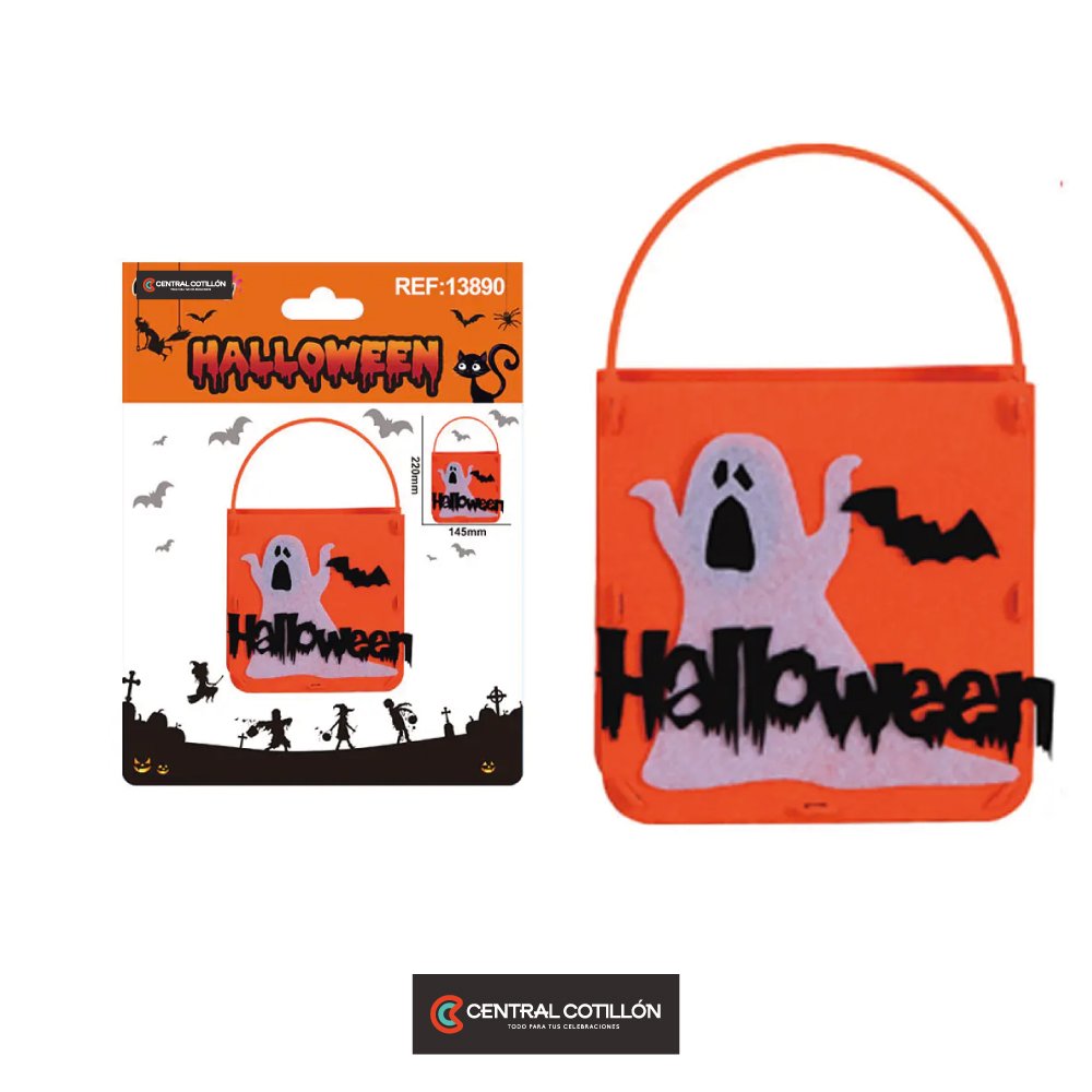 Bolsa para dulces Fantasma Halloween 19x25 cms