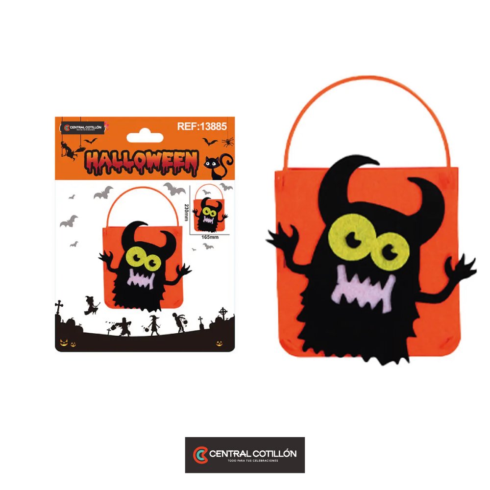 Bolsa para dulces Monstruito Halloween 19x25 cms