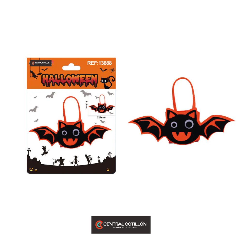 Bolsa para dulces Murcielago Halloween 19x25 cms