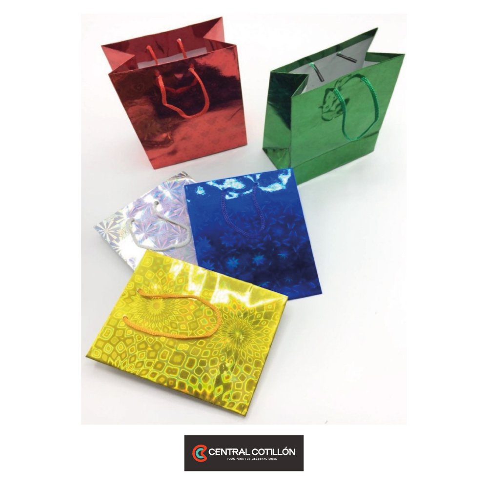 Bolsa de regalo tornasol colores, 11x8 cms, 1 un.