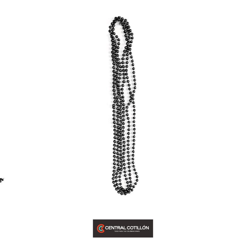 Collar decorativo de perlas negro 80cm 3 pcs