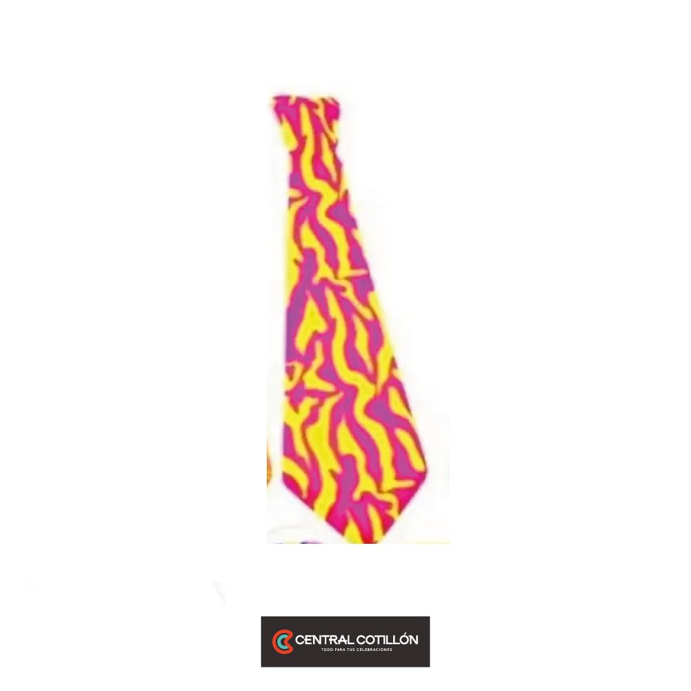 Corbata de leopardo amarilla con rosa 43x10cm 12 pcs