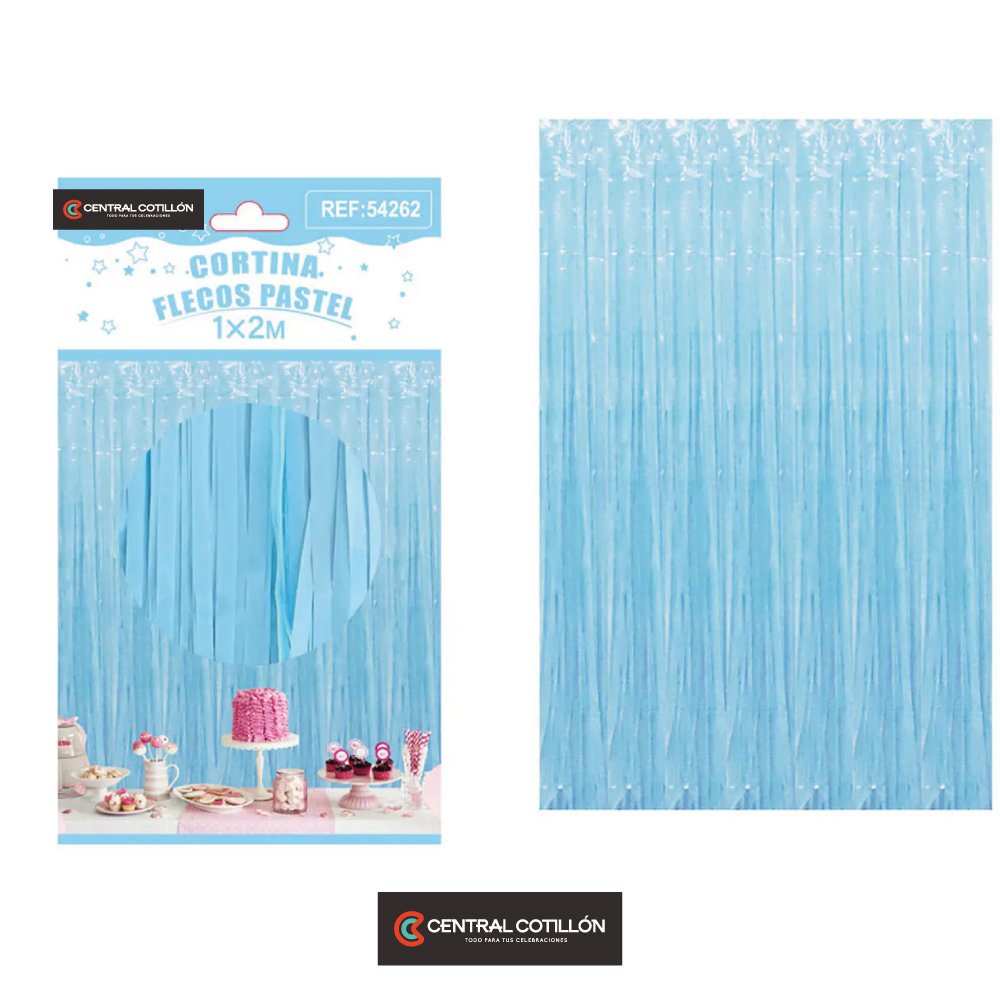 Cortina macaron azul 1m x 2m 1 pcs