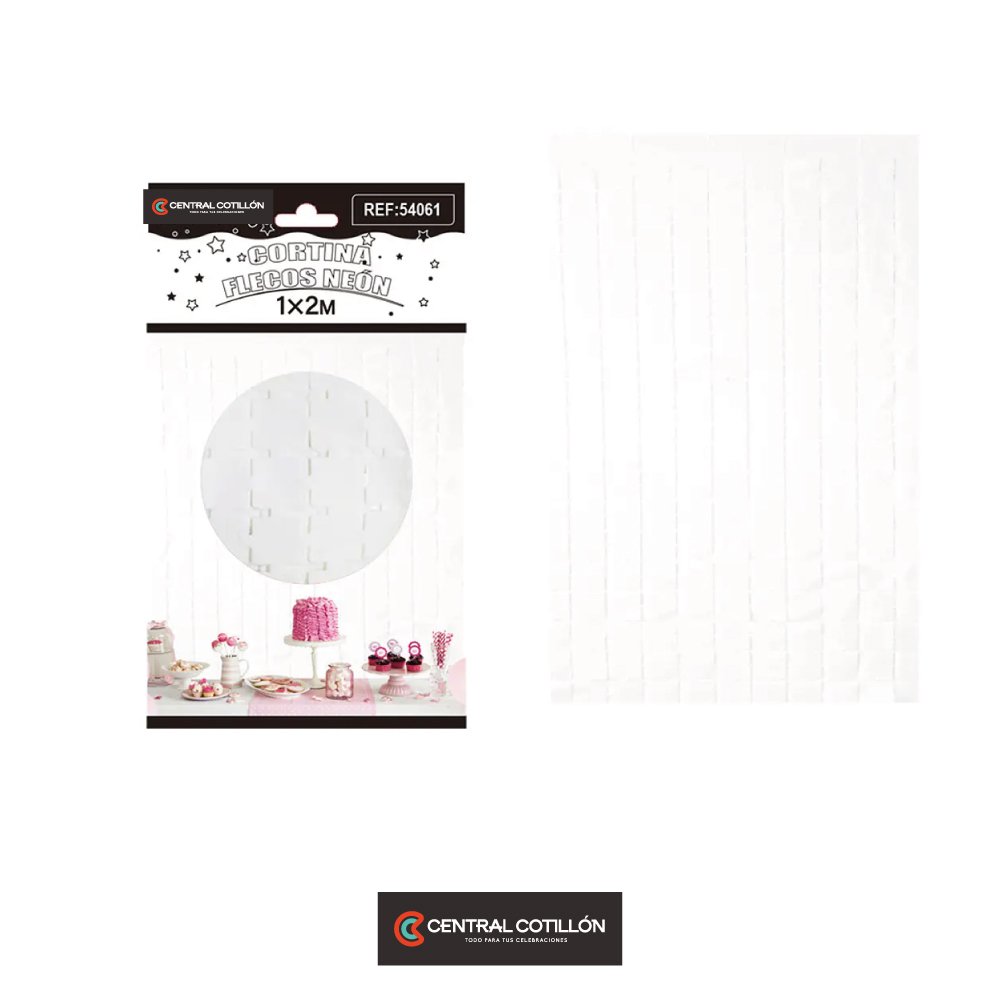 Cortina de flecos macaron blanco 1mx2m