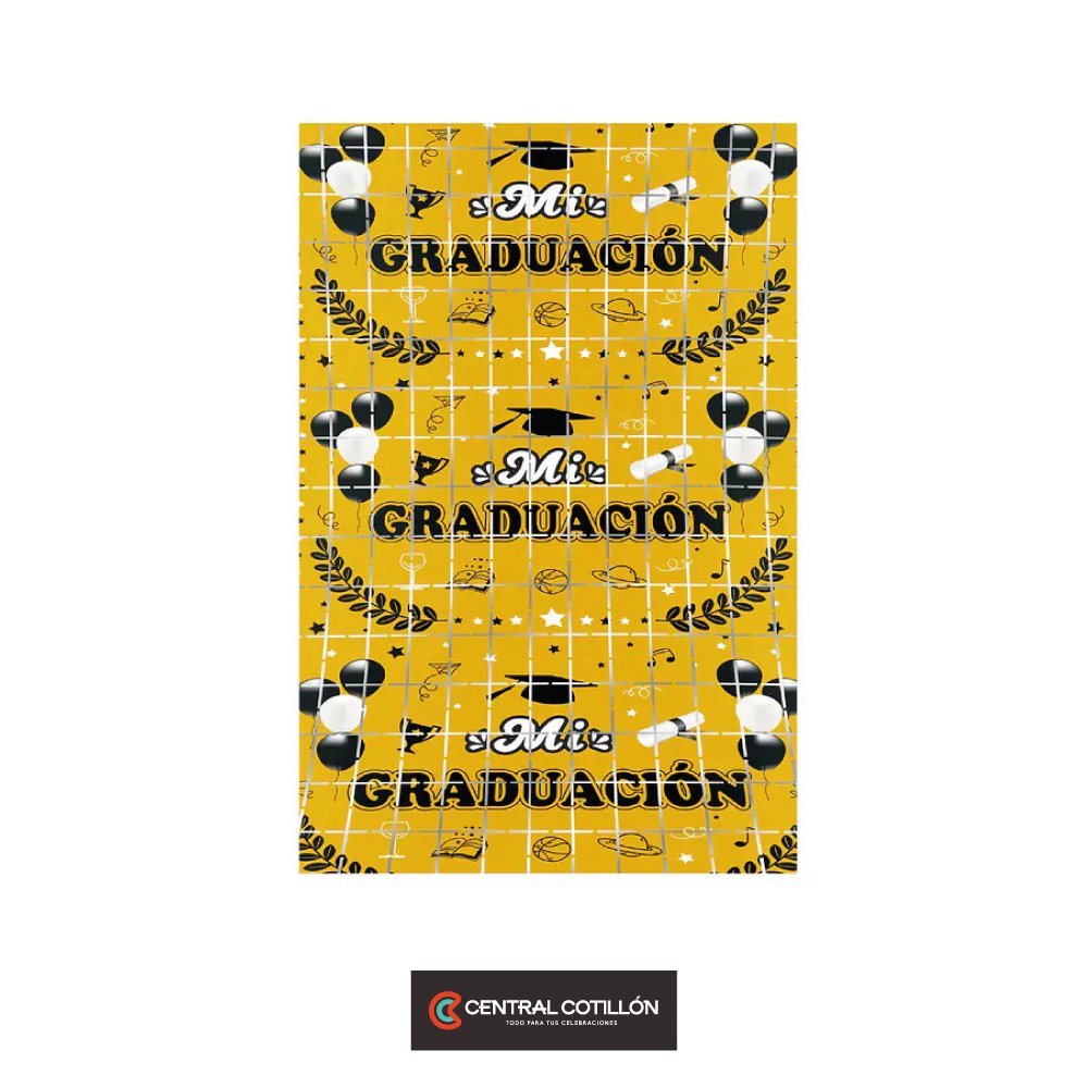 Cortina de flecos de mi graduación dorado 1m x 2m