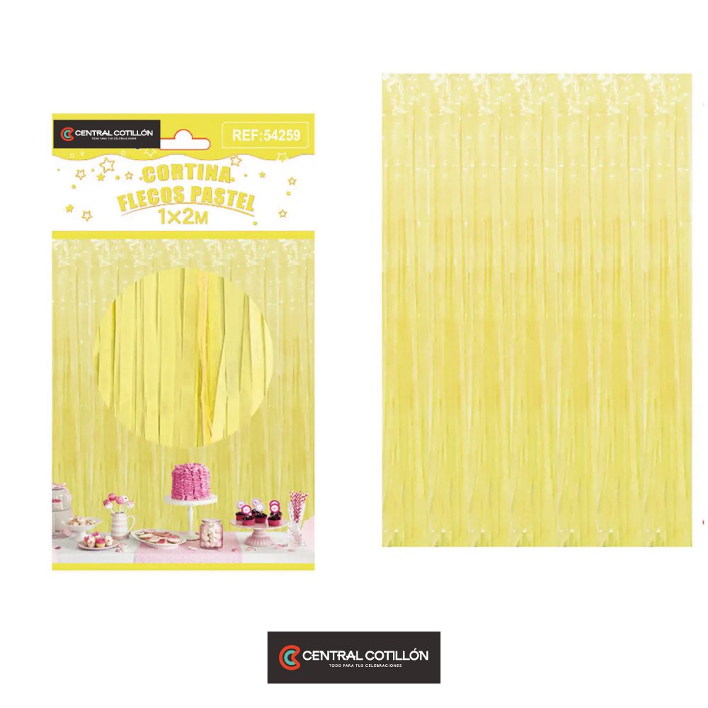 Cortina macaron amarilla 1m x 2m 1 pcs