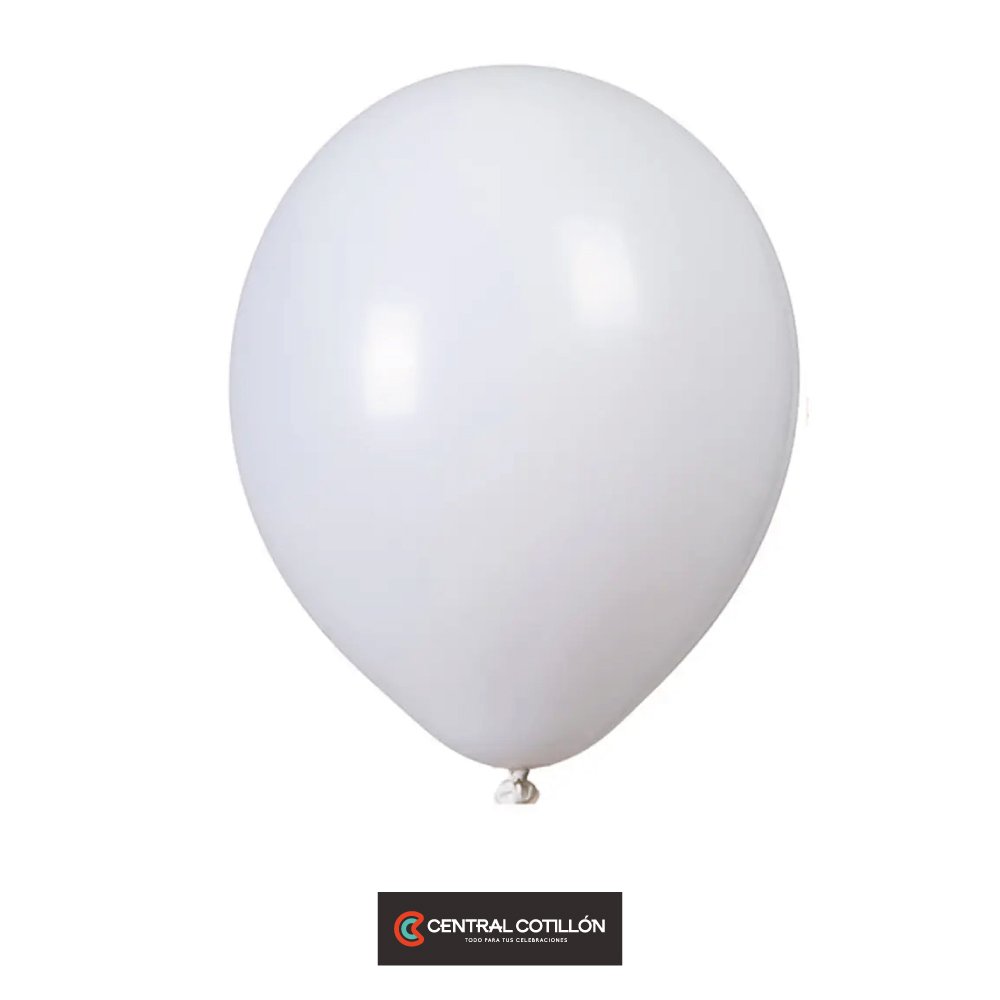 Globos de latex blanco 23 cms, 100 Un.