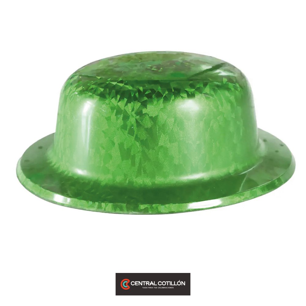 Sombrero de fiesta redondo láser verde
