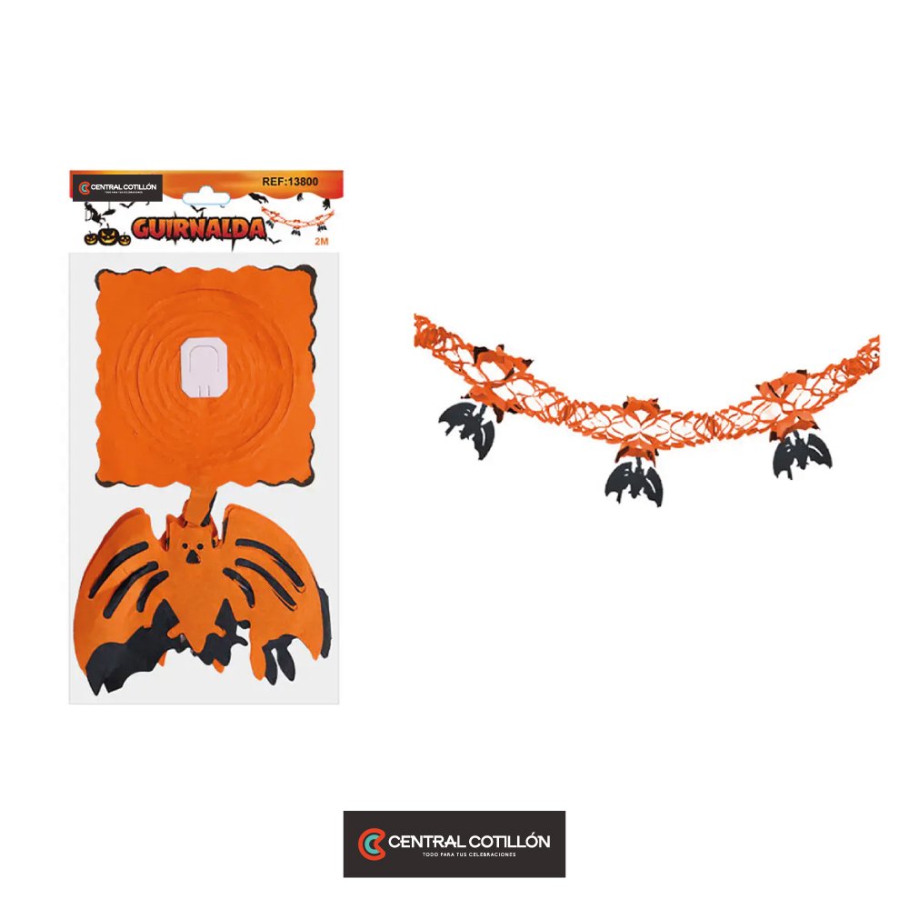 Adorno colgante Halloween murciélago, 2 mts