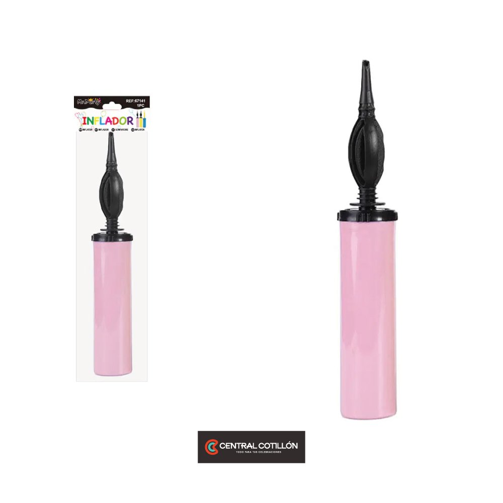 Inflador manual Rosado, 28.5 cms