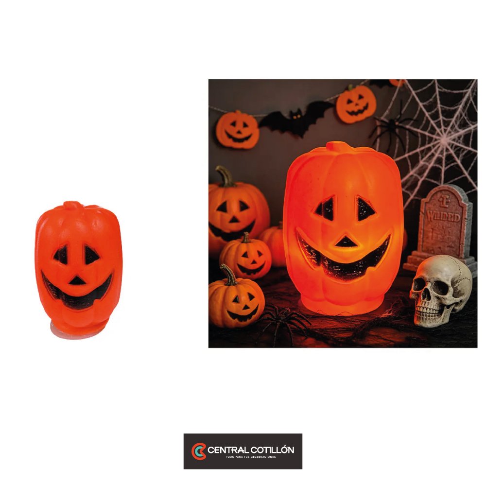 Lámpara LED decorativa Halloween calabaza 5x8 cm. 1 un.
