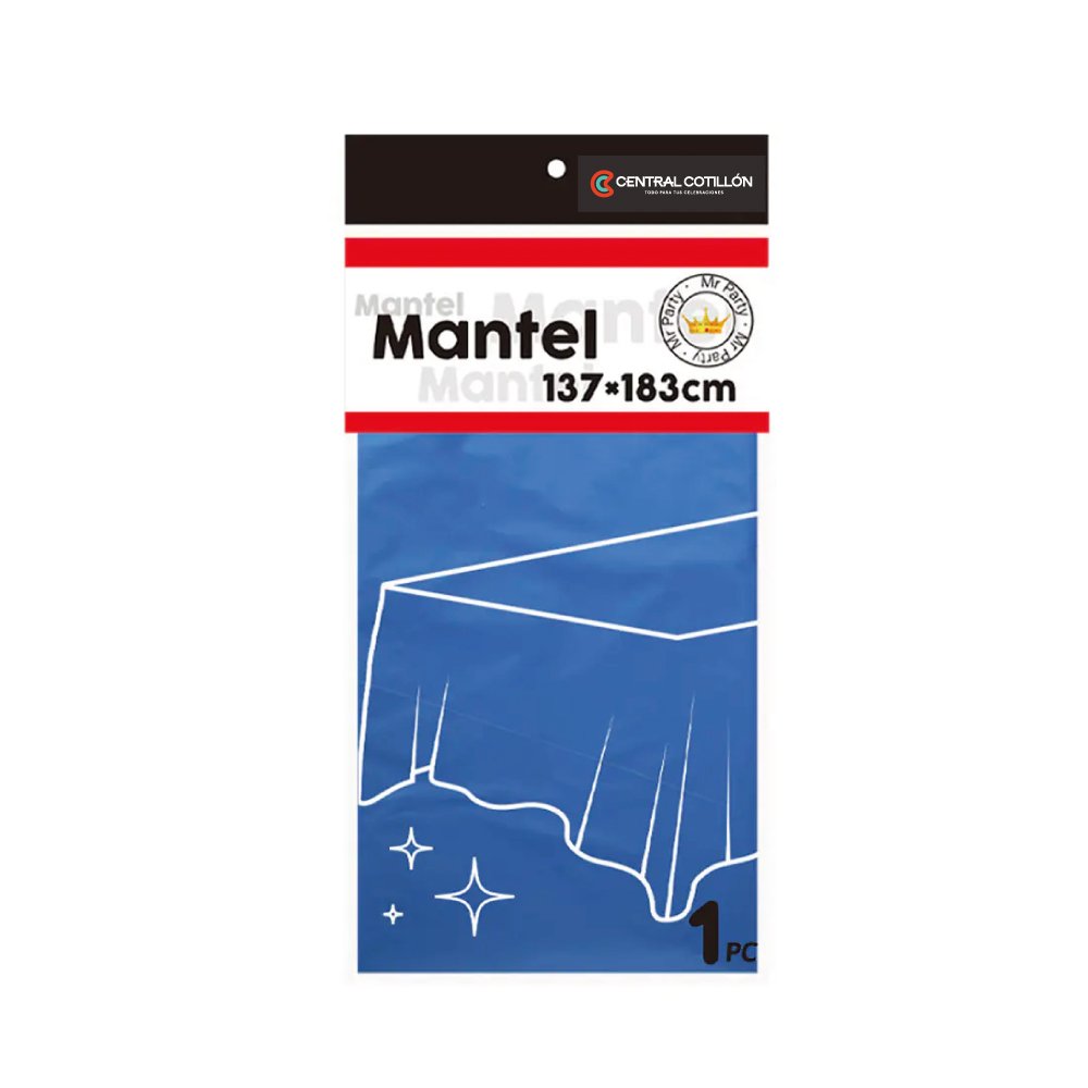 Mantel plástico Azul, 137x183cm, 1 un.