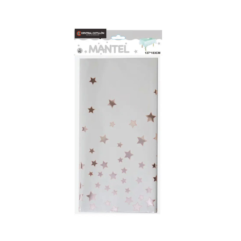 Mantel plástico Blanco Tornasol, 137x183cm, 1 un.