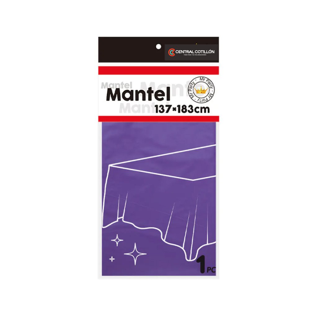 Mantel plástico Morado, 137x183cm, 1 un.
