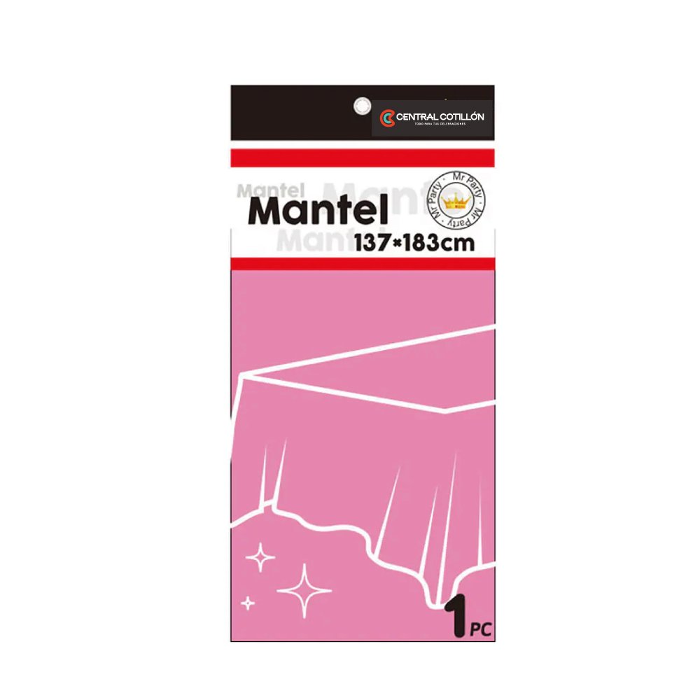 Mantel plástico Rosado, 137x183cm, 1 un.