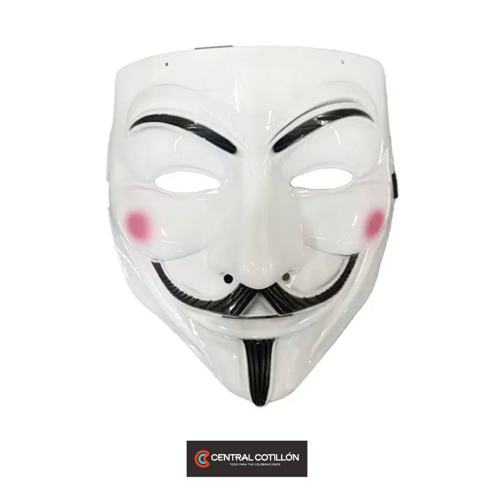 Máscara de Guy Fawkes Anonymous Halloween blanca