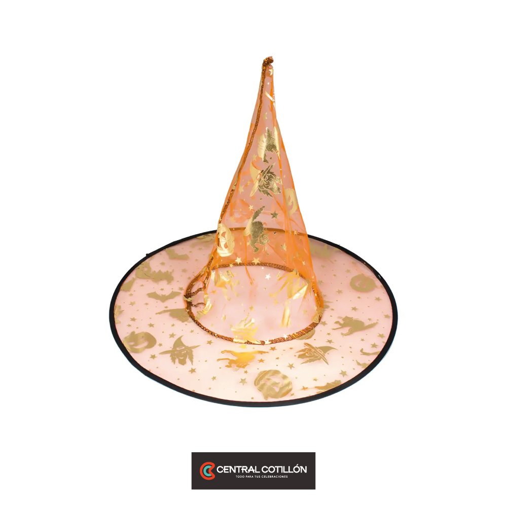 Sombrero de bruja Halloween naranjo