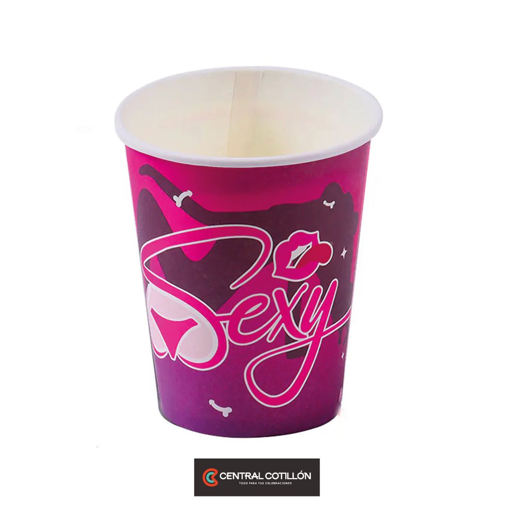 Vaso de carton despedida de soltera sexy, 6 piezas, 250 ml
